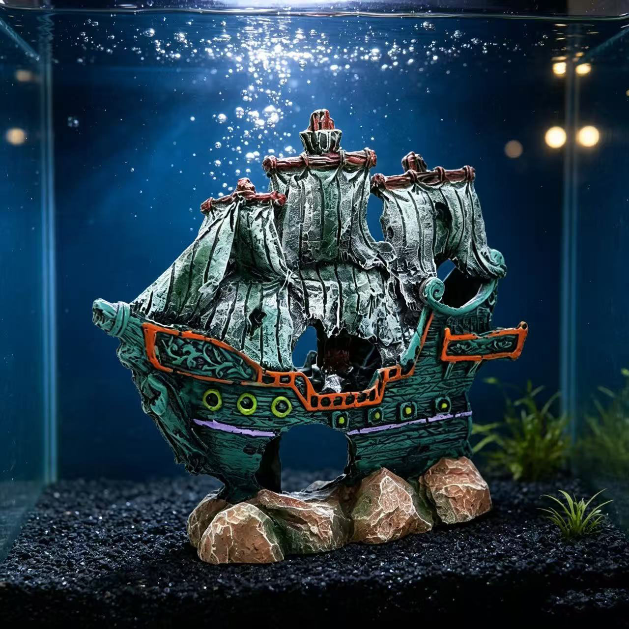 Decoración para Acuario, Barco - Aquarium Marineland reseña y precio